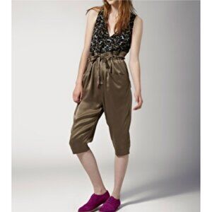 JOIE Lucio CANTEEN Sandwash Silk Cropped PANTS Gathered Waist ( 8 )